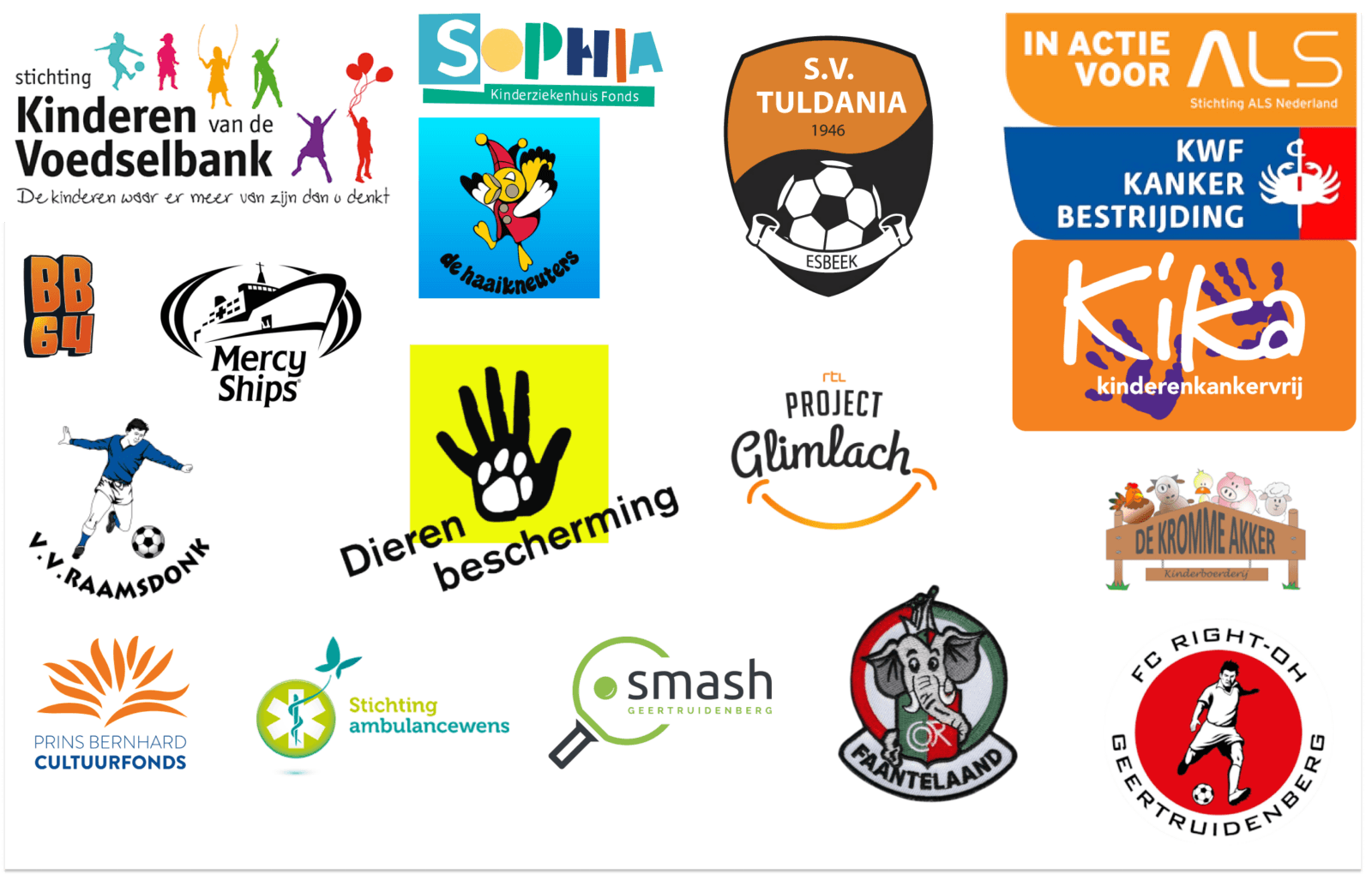 Goede doelen, initiatieven en sportclubs die MSG software steunt