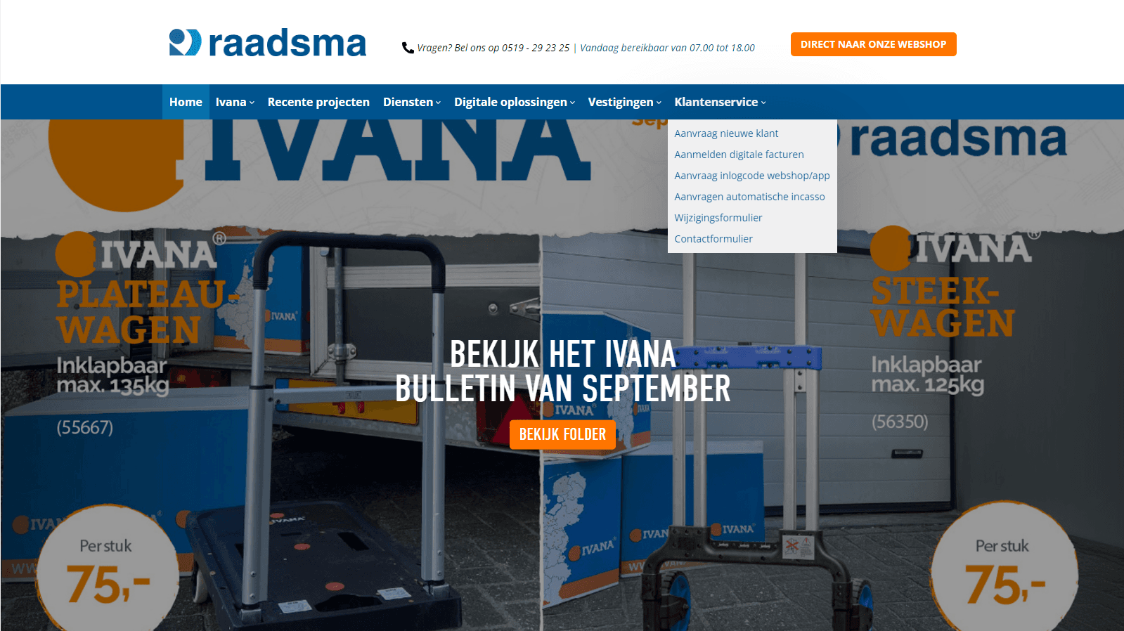 Raadsma screenshot website