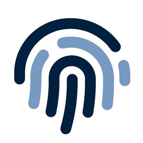Vingerafdruk blauw icon