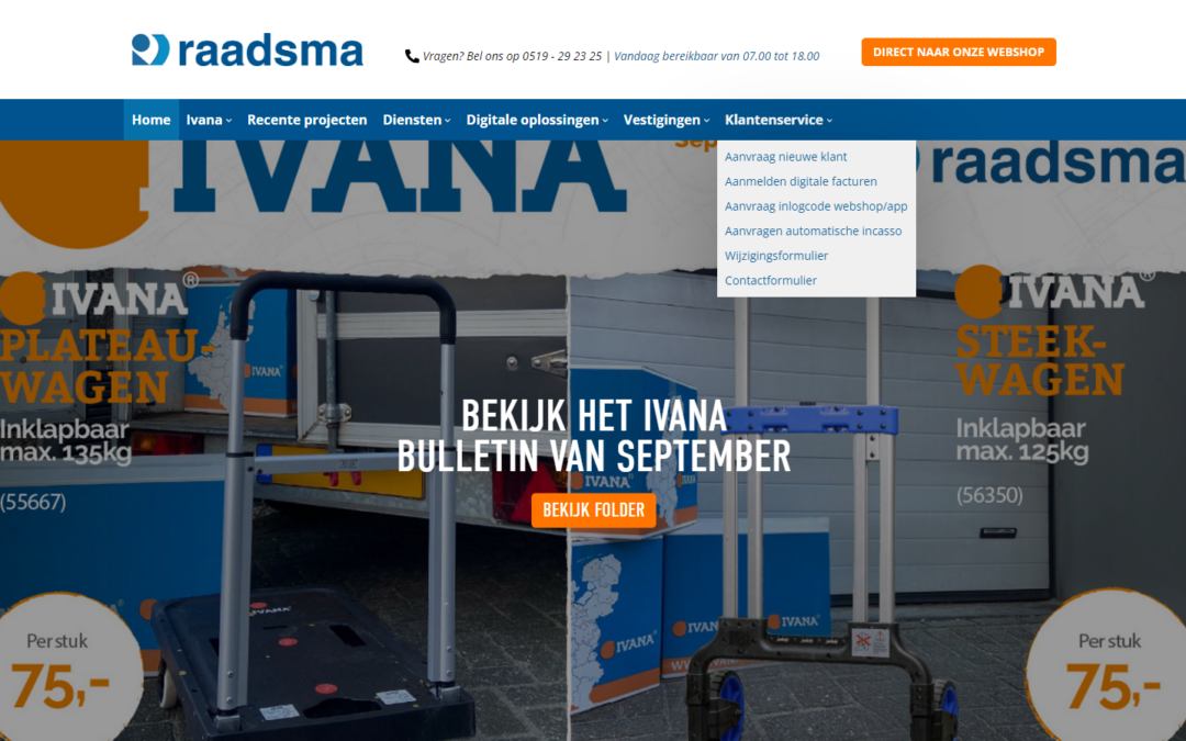 B2C shop voor Raadsma